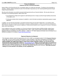 Form SSA-1199-OP70 Direct Deposit Sign-Up Form (Palestine), Page 3