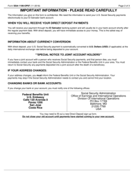 Form SSA-1199-OP97 Direct Deposit Sign-Up Form (El Salvador), Page 2