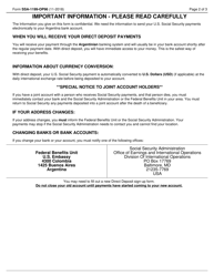 Form SSA-1199-OP96 Direct Deposit Sign-Up Form (Argentina), Page 2