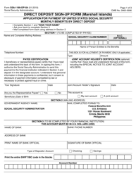 Form SSA-1199-OP-104 Direct Deposit Sign-Up Form (Marshall Islands)
