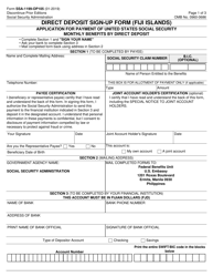 Form SSA-1199-OP105 Direct Deposit Sign-Up Form (Fiji Islands)