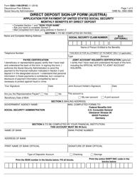 Form SSA-1199-OPAS Direct Deposit Sign-Up Form (Austria)