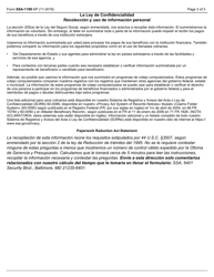 Formulario SSA-1199-SP Solicitud Para Domiciliacion Bancaria (Espana) (Spanish), Page 3