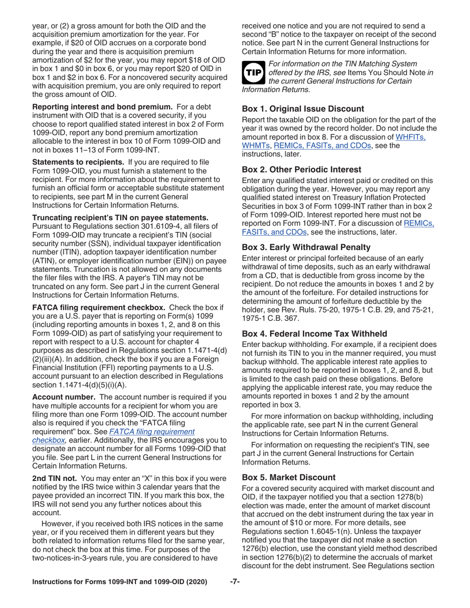 Instructions for IRS Form 1099-INT, 1099-OID Interest Income and Original Issue Discount, Page 7