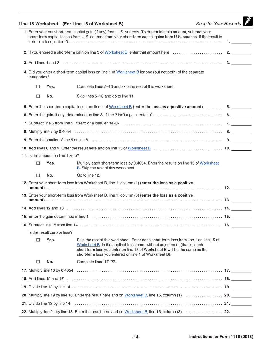 Instructions for IRS Form 1116 Foreign Tax Credit (Individual, Estate, or Trust), Page 14
