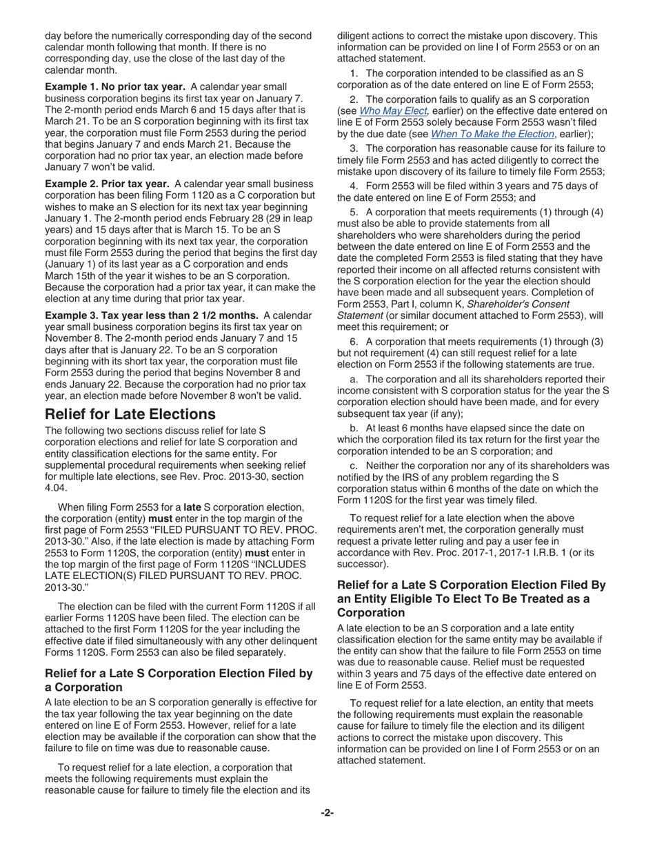Instructions for IRS Form 2553 Election by a Small Business Corporation, Page 3