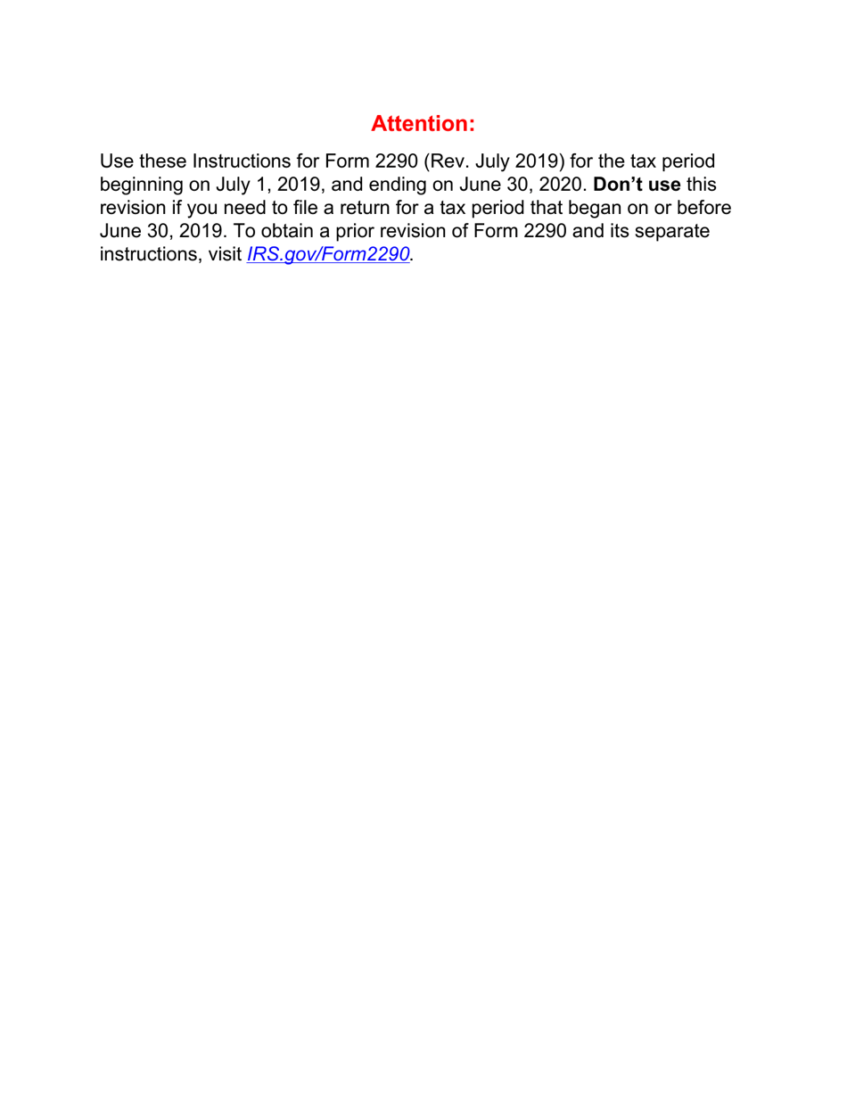 Download Instructions For Irs Form 2290 Heavy Highway