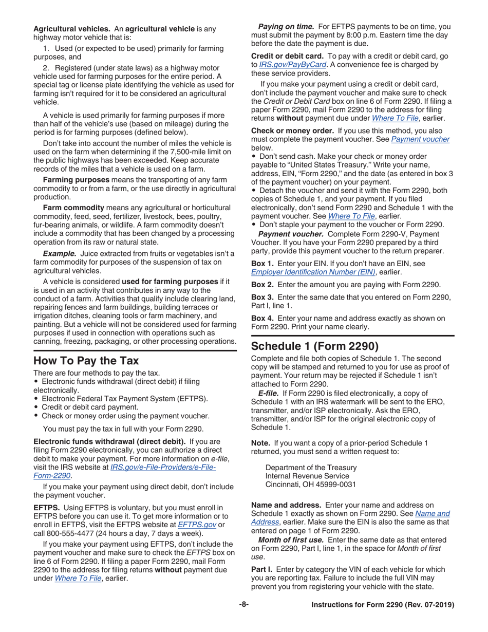 Instructions for IRS Form 2290 Heavy Highway Vehicle Use Tax Return, Page 10