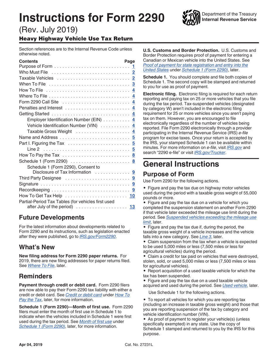 Instructions for IRS Form 2290 Heavy Highway Vehicle Use Tax Return, Page 3