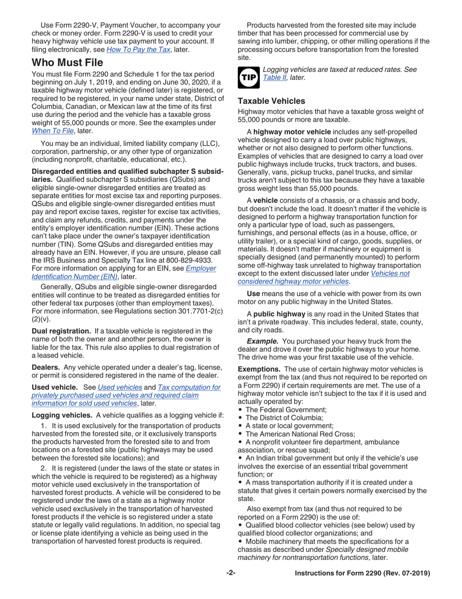 Instructions for IRS Form 2290 Heavy Highway Vehicle Use Tax Return, Page 4