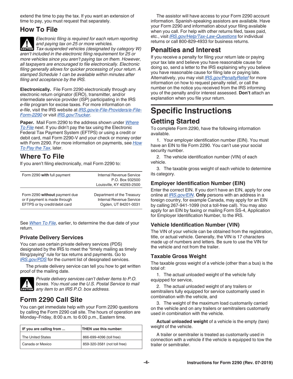 Instructions for IRS Form 2290 Heavy Highway Vehicle Use Tax Return, Page 6