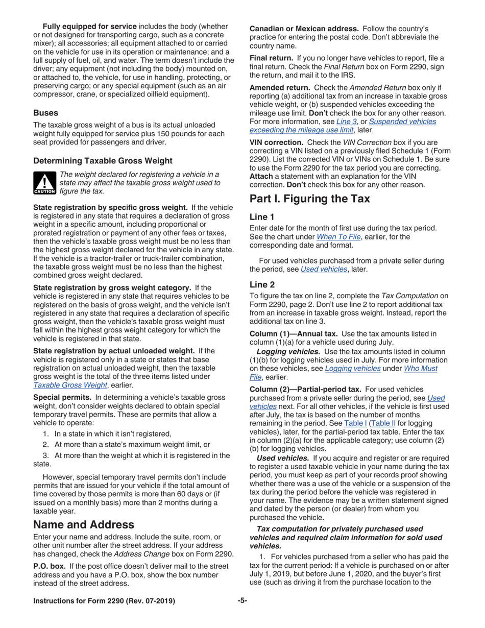Instructions for IRS Form 2290 Heavy Highway Vehicle Use Tax Return, Page 7