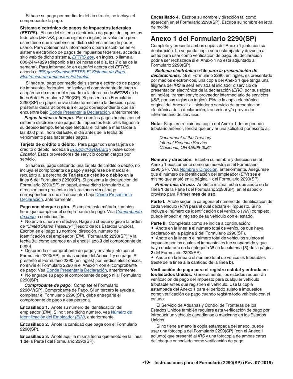 Instrucciones para IRS Formulario 2290(SP) Declaracion Del Impuesto Sobre El Uso De Vehiculos Pesados En Las Carreteras (Spanish), Page 12