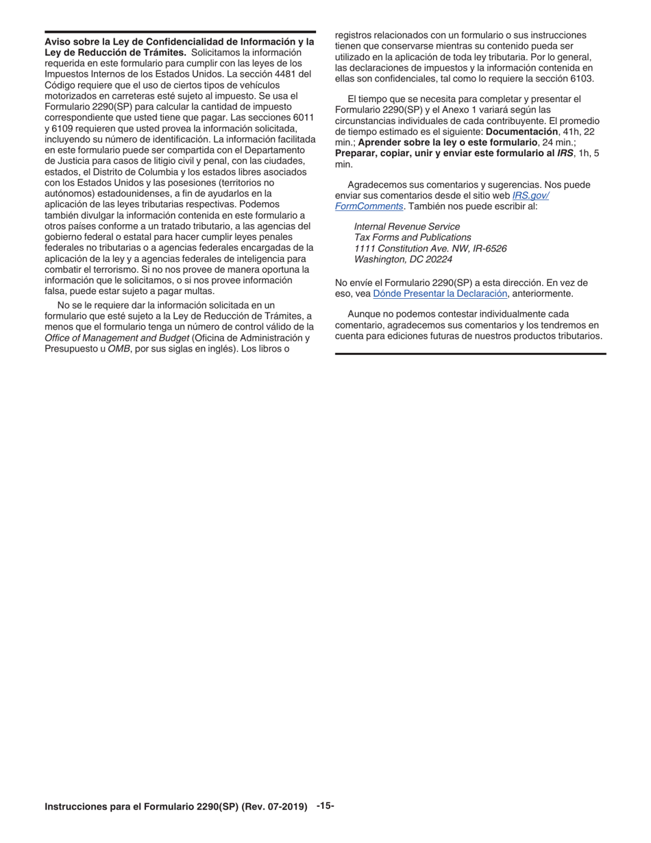 Instrucciones para IRS Formulario 2290(SP) Declaracion Del Impuesto Sobre El Uso De Vehiculos Pesados En Las Carreteras (Spanish), Page 17
