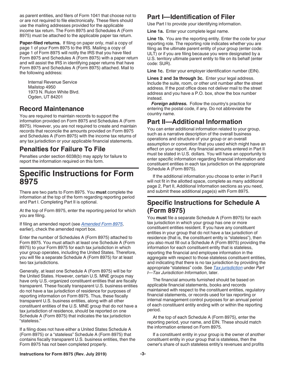 Instructions for IRS Form 8975 Schedule A Country-By-Country Report, Page 3