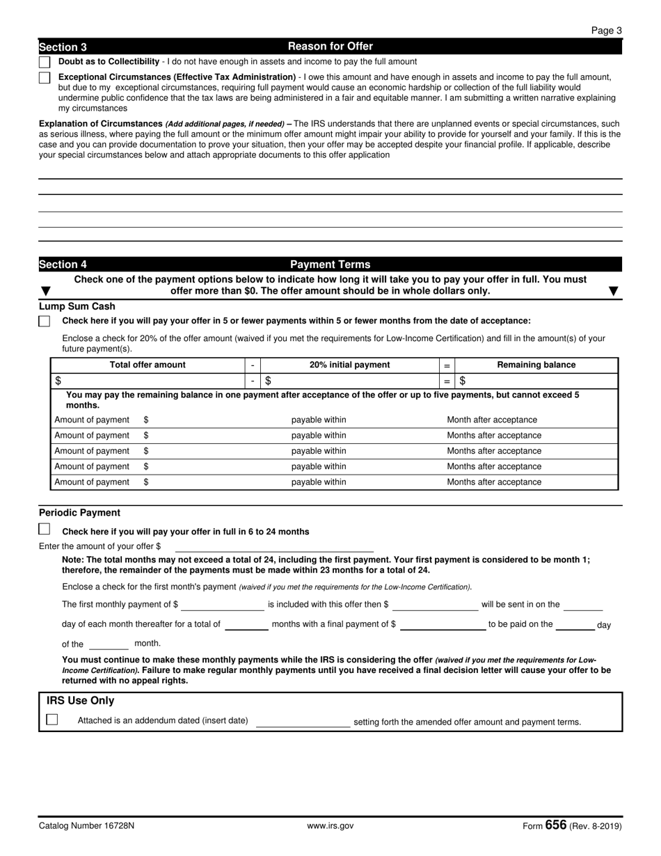 IRS Form 656 - Fill Out, Sign Online and Download Fillable PDF ...