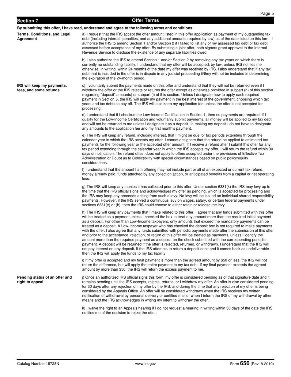 IRS Form 656 Offer in Compromise, Page 6