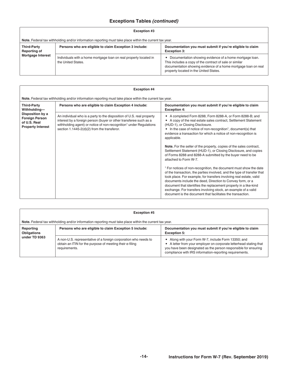 Instructions for IRS Form W-7 Application for IRS Individual Taxpayer Identification Number, Page 14