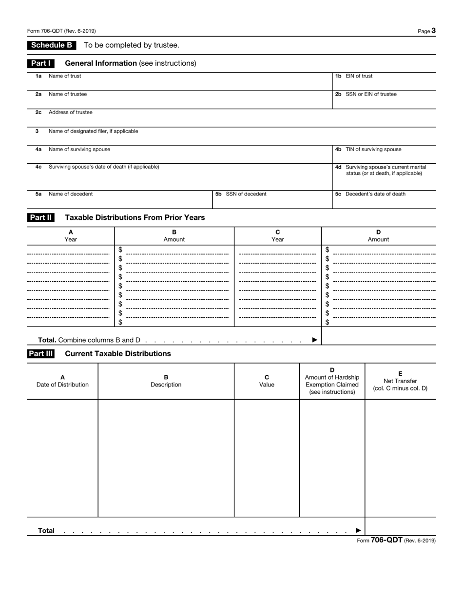 IRS Form 706-QDT U.S. Estate Tax Return for Qualified Domestic Trusts, Page 3