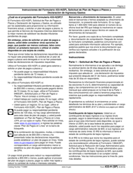 IRS Formulario 433-H (SP) Solicitud De Plan De Pagos a Plazos Y Declaracion De Ingresos Y Gastos (Spanish), Page 4