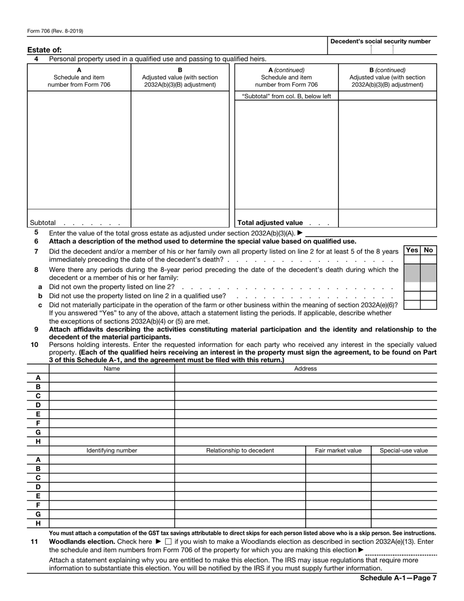 IRS Form 706 Download Fillable PDF or Fill Online United States Estate ...