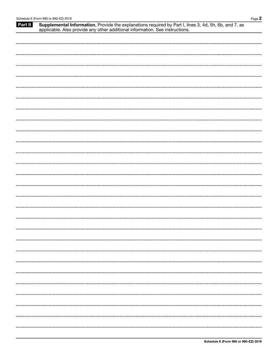 IRS Form 990 (990-EZ) Schedule E Schools, Page 2