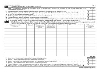 IRS Form 990 (990-EZ) Schedule N Liquidation, Termination, Dissolution, or Significant Disposition of Assets, Page 2