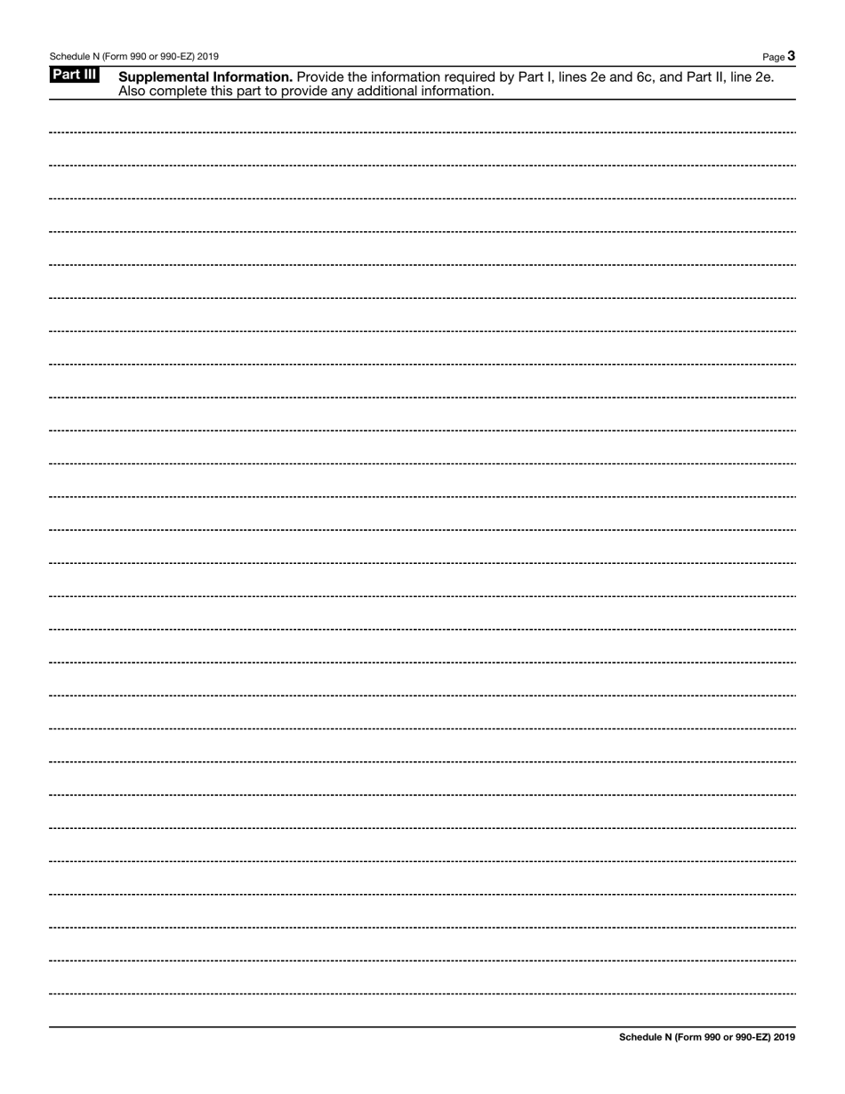 IRS Form 990 (990-EZ) Schedule N Liquidation, Termination, Dissolution, or Significant Disposition of Assets, Page 3