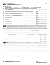 IRS Form 1040 (1040-SR) Schedule C Profit or Loss From Business (Sole Proprietorship), Page 2