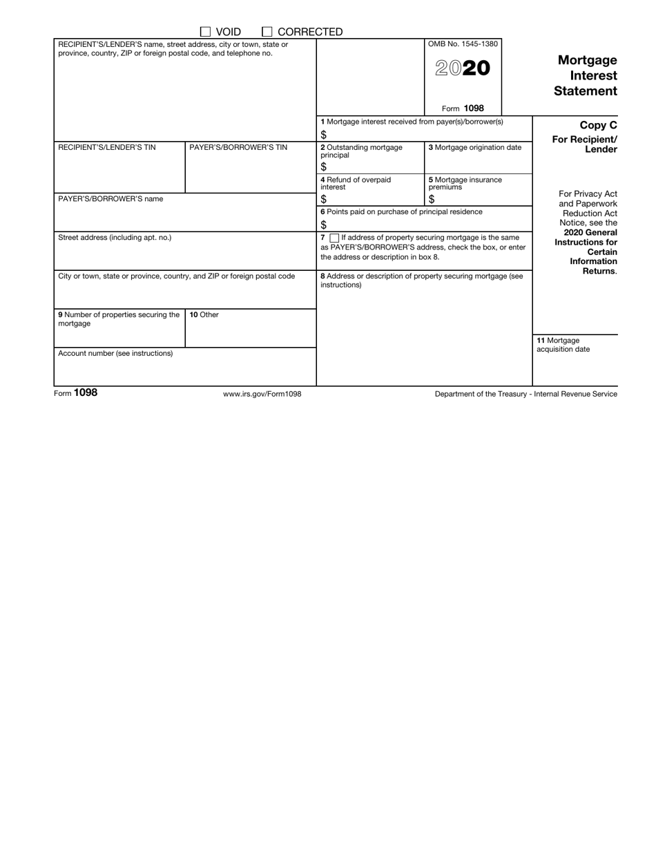 IRS Form 1098 Mortgage Interest Statement, Page 5