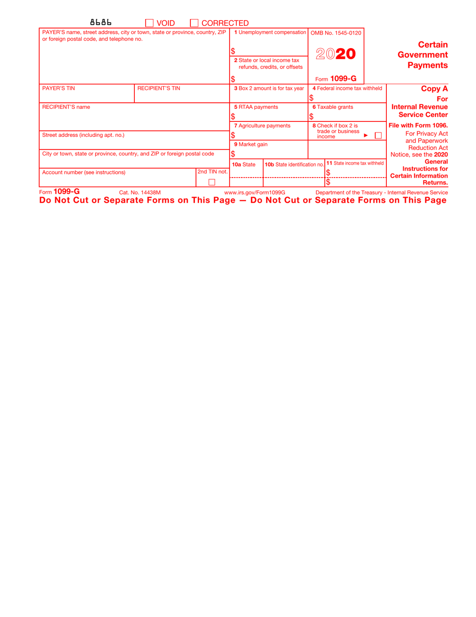 IRS Form 1099-G Certain Government Payments, Page 2