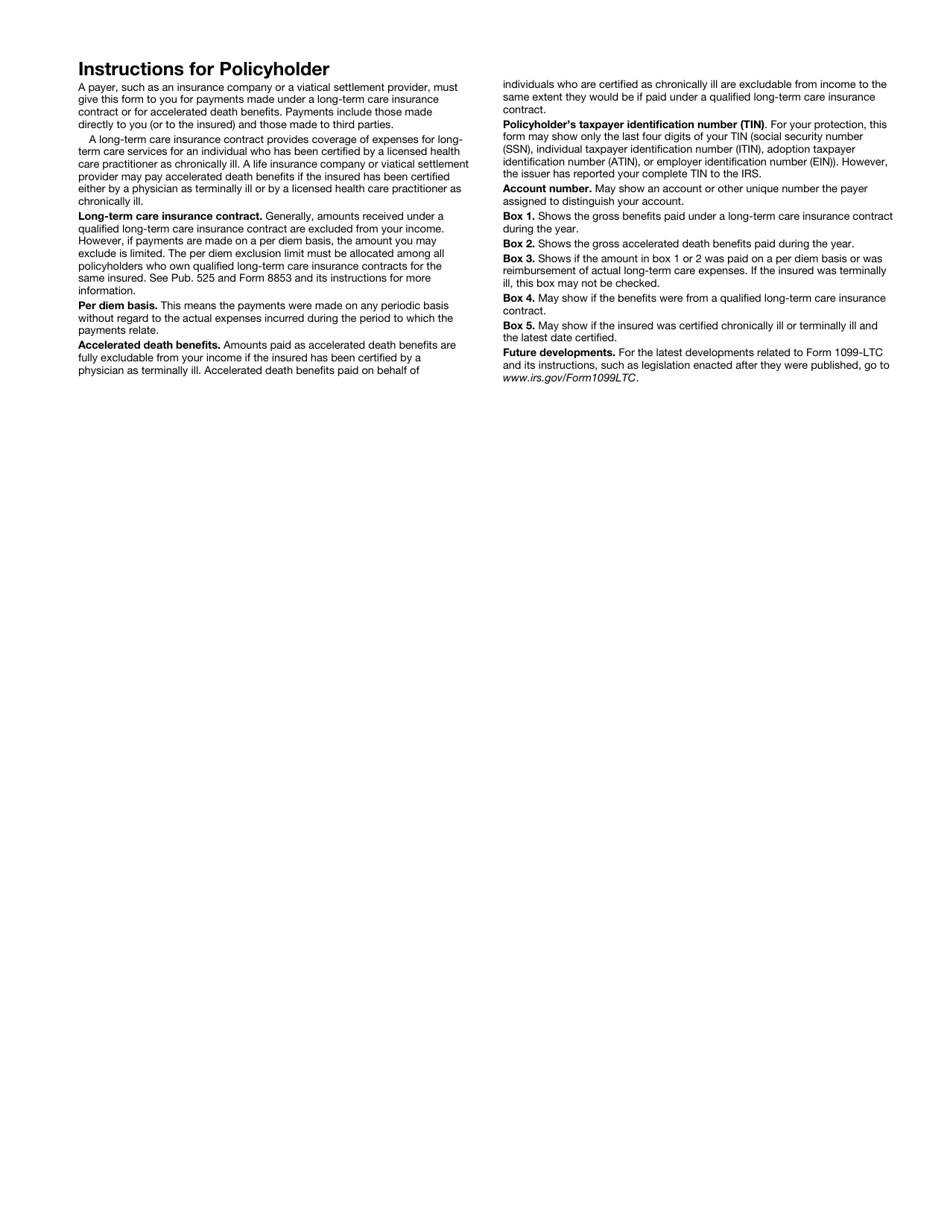 IRS Form 1099-LTC Long Term Care and Accelerated Death Benefits, Page 3