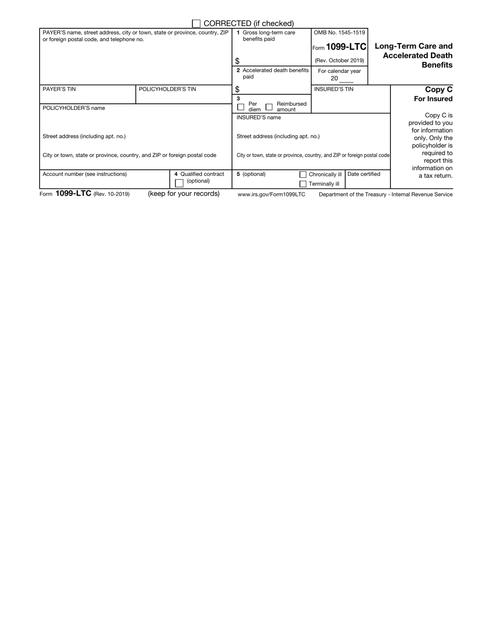 IRS Form 1099-LTC Download Fillable PDF or Fill Online Long Term Care ...