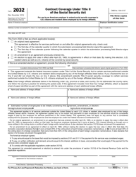 IRS Form 2032 Contract Coverage Under Title II of the Social Security Act, Page 2