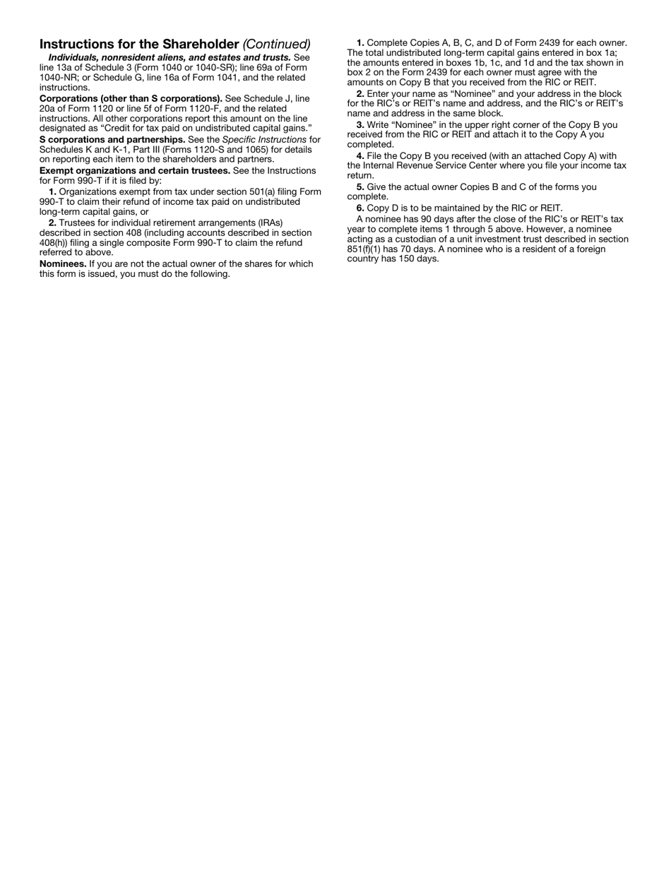 IRS Form 2349 Notice to Shareholder of Undistributed Long-Term Capital Gains, Page 6