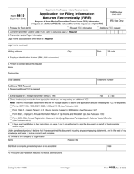 IRS Form 4419 Application for Filing Information Returns Electronically (Fire)