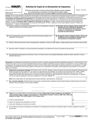 Document preview: IRS Formulario 4506(SP) Solicitud De Copia De La Declaracion De Impuestos (Spanish)