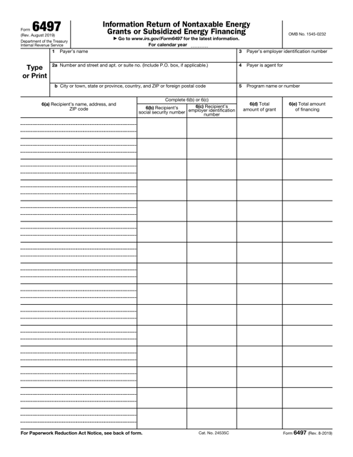 IRS Form 6497  Printable Pdf