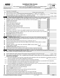 IRS Form 6252 Installment Sale Income