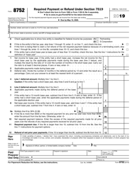 IRS Form 8752 Required Payment or Refund Under Section 7519