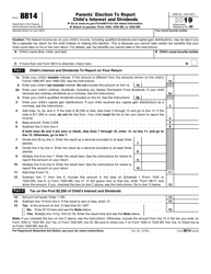 IRS Form 8814 Parents&#039; Election to Report Child&#039;s Interest and Dividends