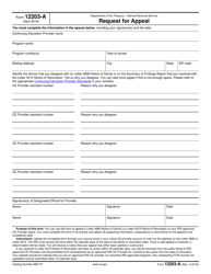 Document preview: IRS Form 12203-A Request for Appeal