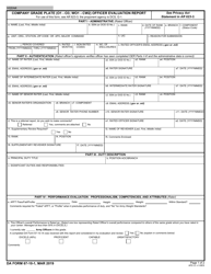 DA Form 67-10-1 Company Grade Plate (O1 - O3; Wo1 - Cw2) Officer Evaluation Report