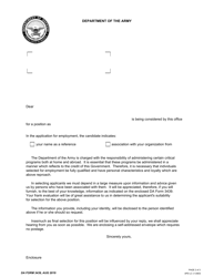 DA Form 3439 Employment Reference Inquiry, Page 2