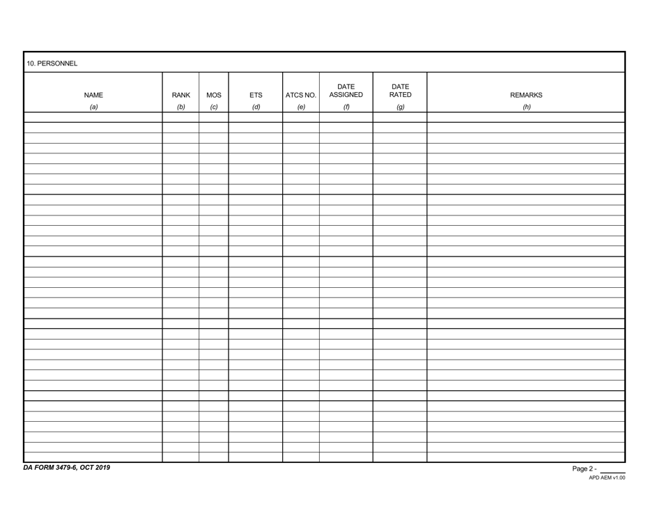 Da Form 3479-6 Download Fillable Pdf Or Fill Online Atc Facility And 