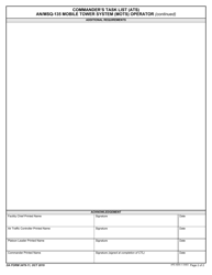 DA Form 3479-11 Commander&#039;s Task List (Ats) an/Msq-135 Mobile Tower System (Mots) Operator, Page 2