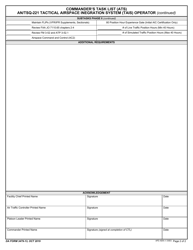 DA Form 3479-13 Commander&#039;s Task List (Ats) an/Tsq-221 Tactical Airspace Inegration System (Tais) Operator, Page 2