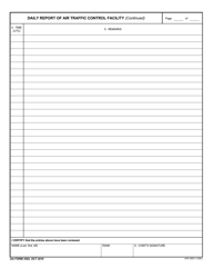 DA Form 3502 Daily Report of Air Traffic Control Facility, Page 4