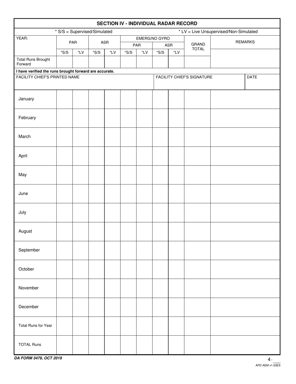 DA Form 3479 Download Fillable PDF or Fill Online Training and ...