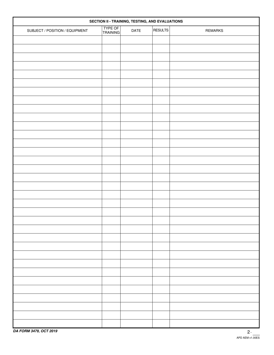 DA Form 3479 Training and Proficiency Record - Air Traffic Controller, Page 5